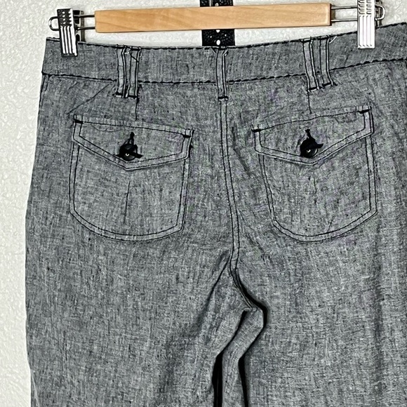 White House Black Market Linen Blend Roll Up Capris Sz 2 - Picture 6 of 8